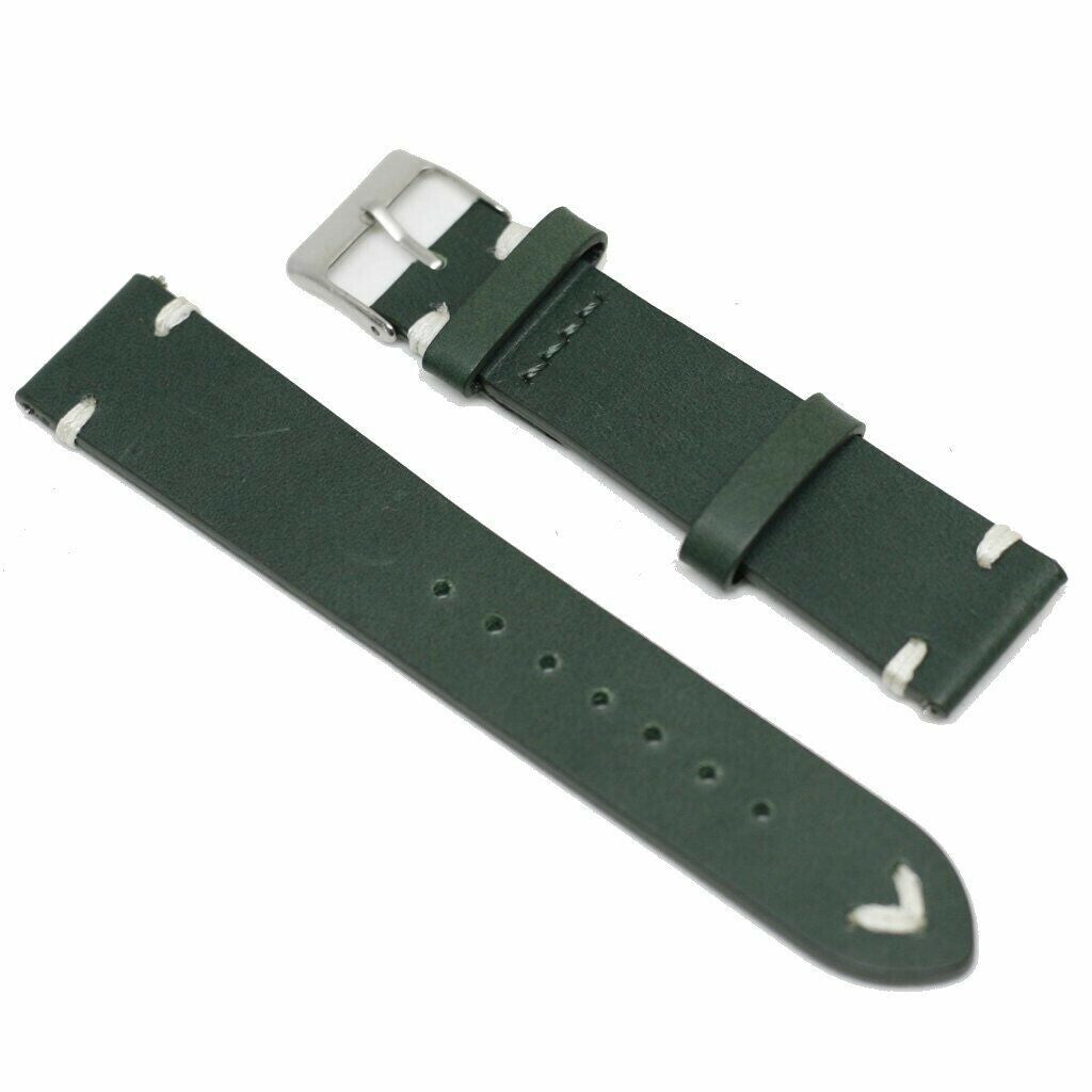 Vegan Leather 22mm Dark green