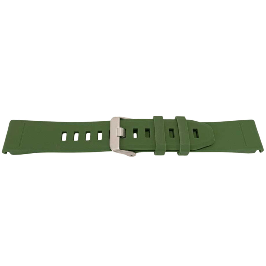 22MM QuickFit Silicone Strap with Silver Buckle for Garmin Fenix ​​5 / Forerunner - Green