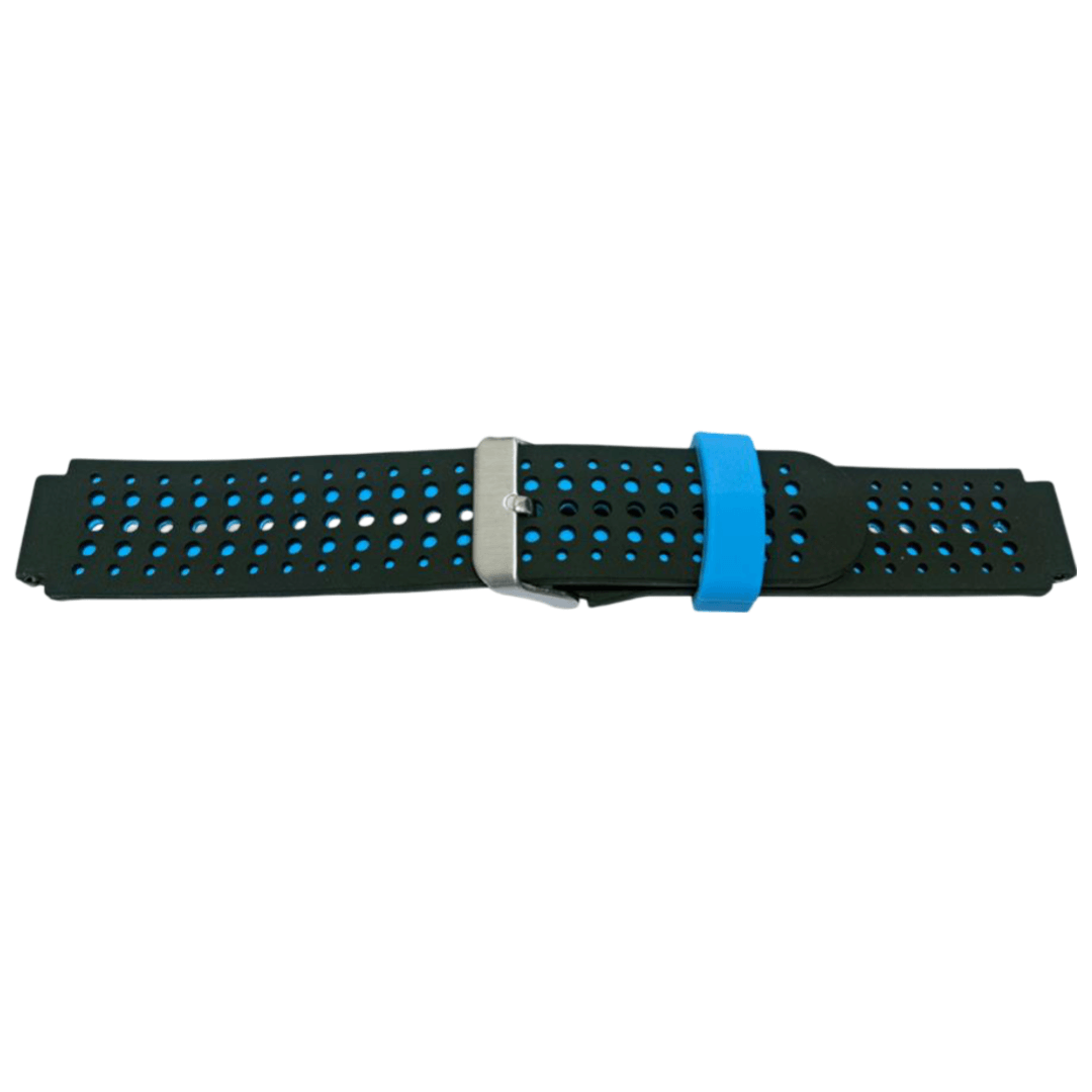 16MM Silicone Strap for Garmin Forerunner 220/235 in Black with Blue Details