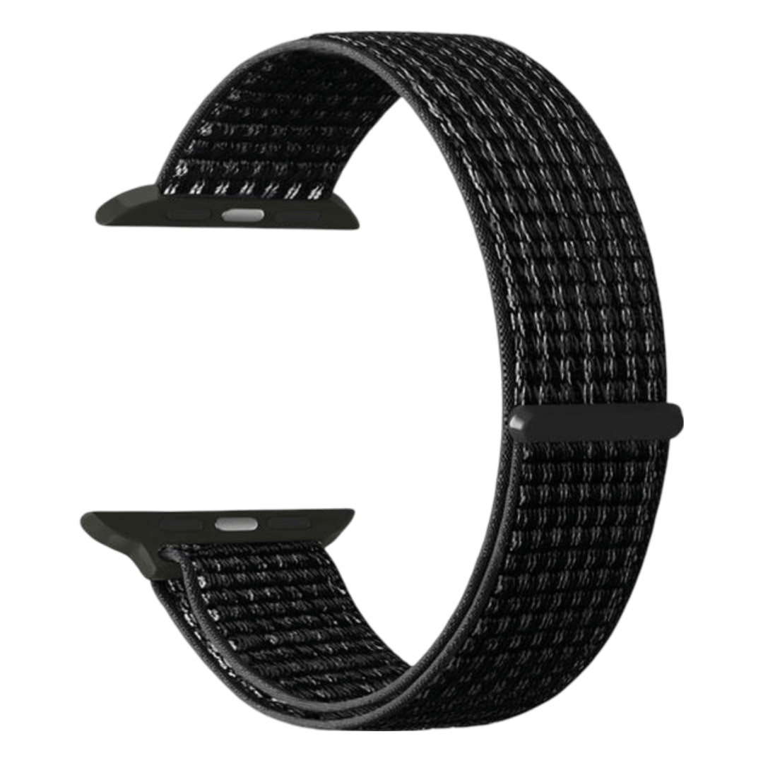 Black nylon strap for Apple Watch 42/44/45/49mm
