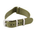 Green seat belt nato strap with brushed steel buckle