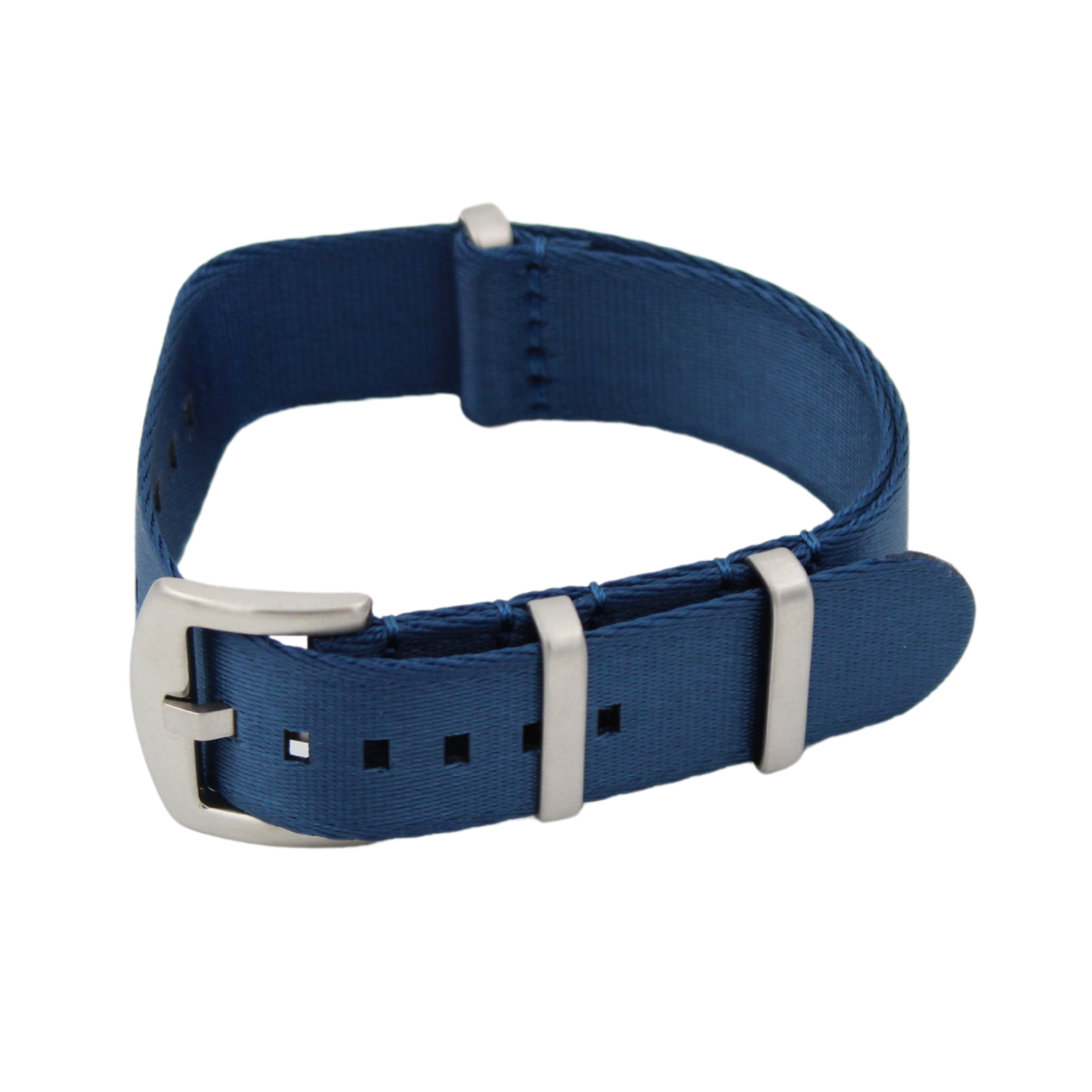 Blue Seat belt Natoreim with Brushed Steel Buckle