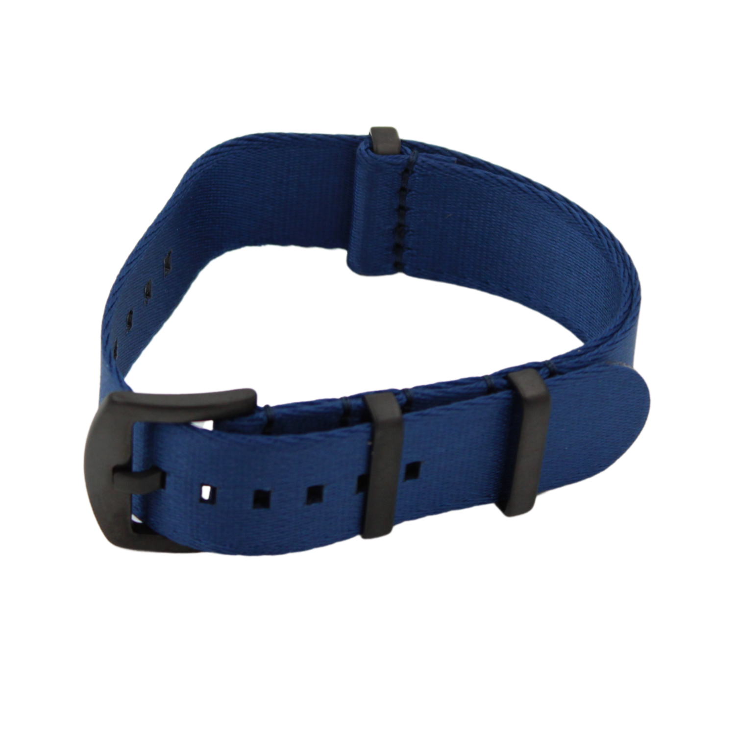 Premium Blue seat belt nato strap with black buckle