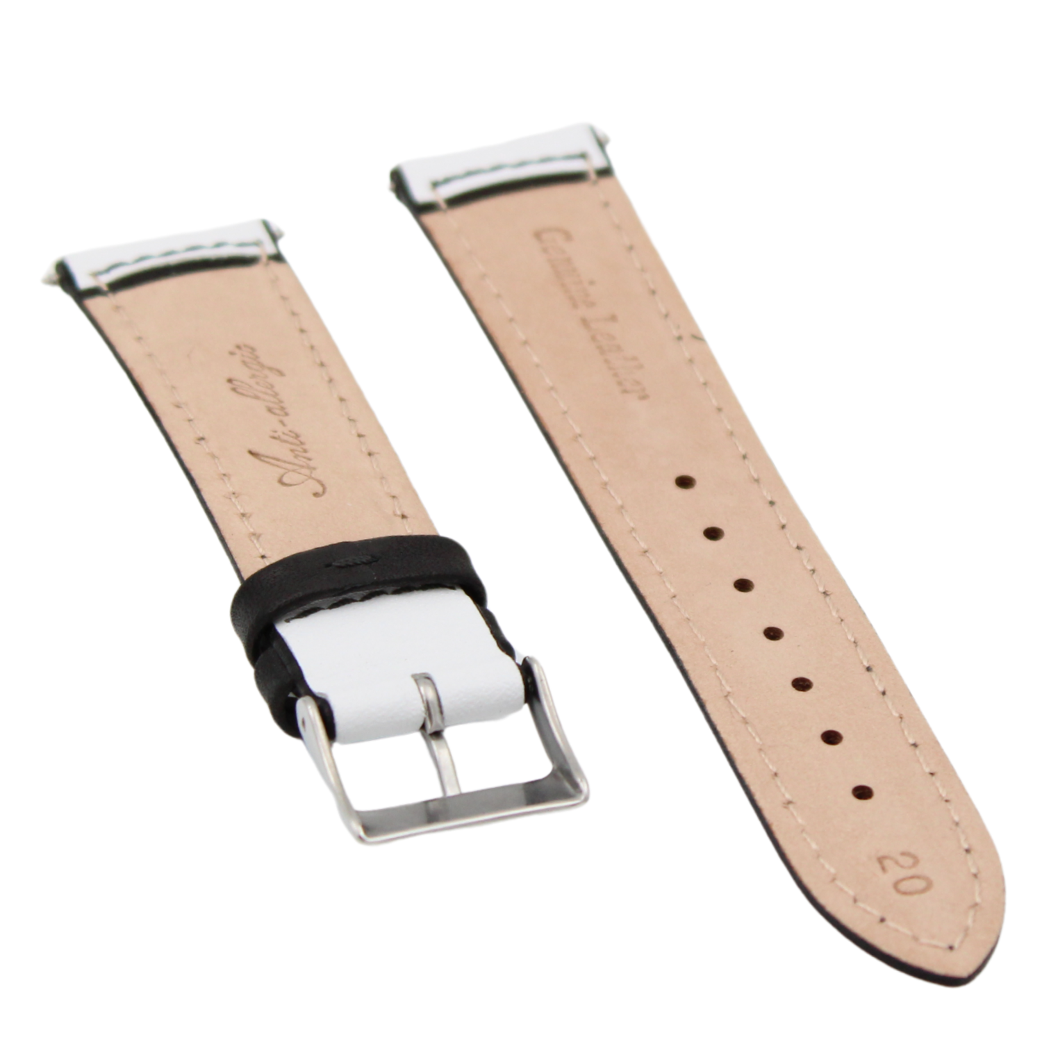 Sardegna White leather strap