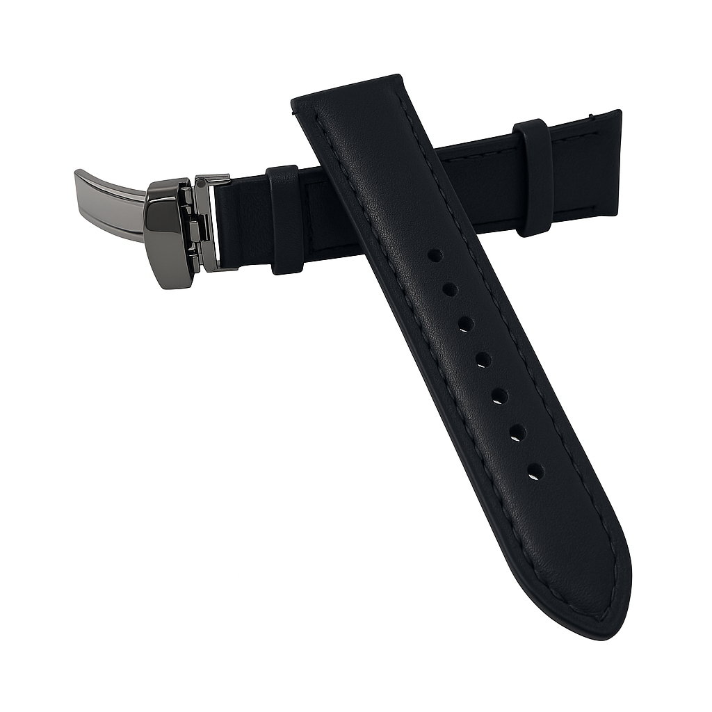 Naples watch strap with butterfly buckle