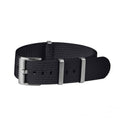 Geripptes NATO-Armband, schwarz