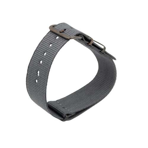 Graues NATO-Armband mit anthrazitfarbener Schließe