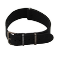 Schwarzes NATO-Armband mit gunmetalfarbener Schließe