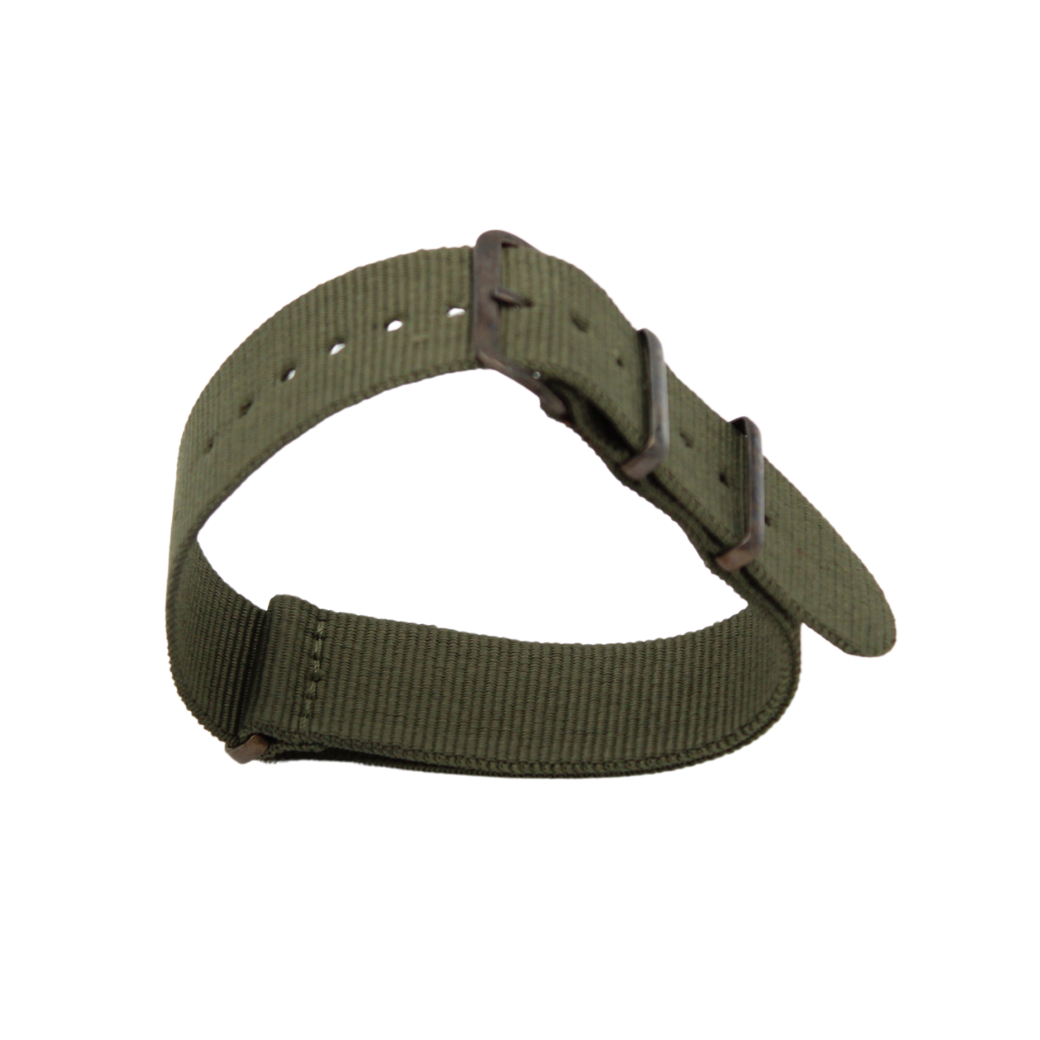 Green nato strap with gunmetal buckle