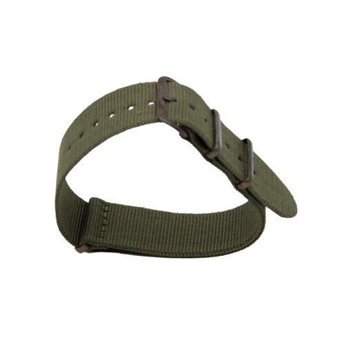 Grünes NATO-Armband mit anthrazitfarbener Schließe