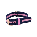 NATO-Armband Roségold Blau/Rosa