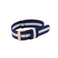 NATO-Armband Roségold Blau/Weiß