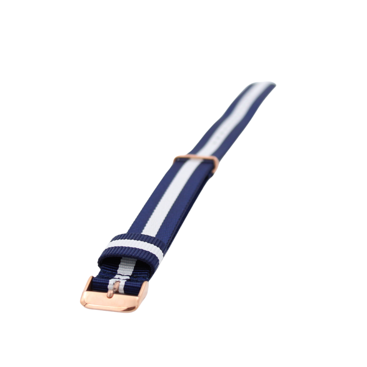 Nato strap Rose gold Blue/ White