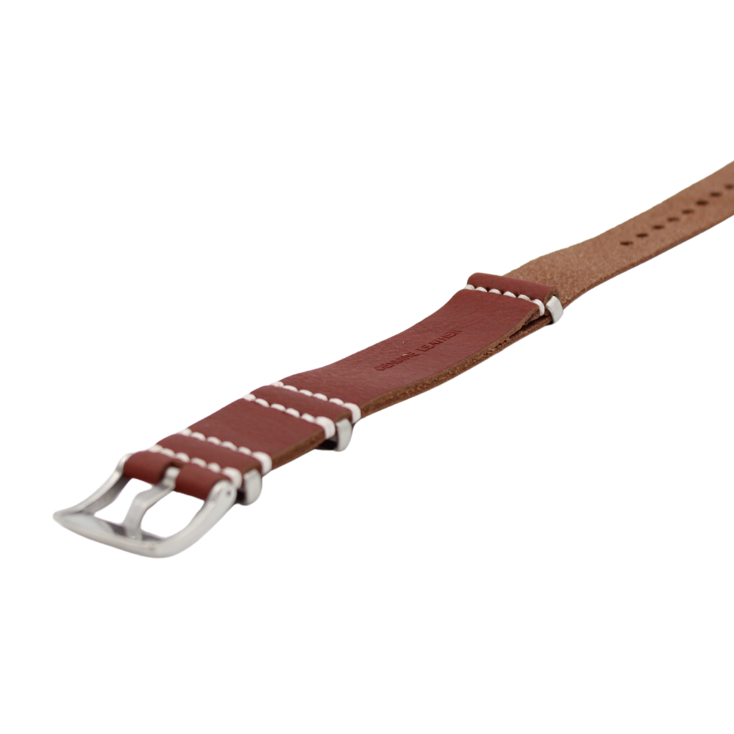 Nato strap in leather dark brown