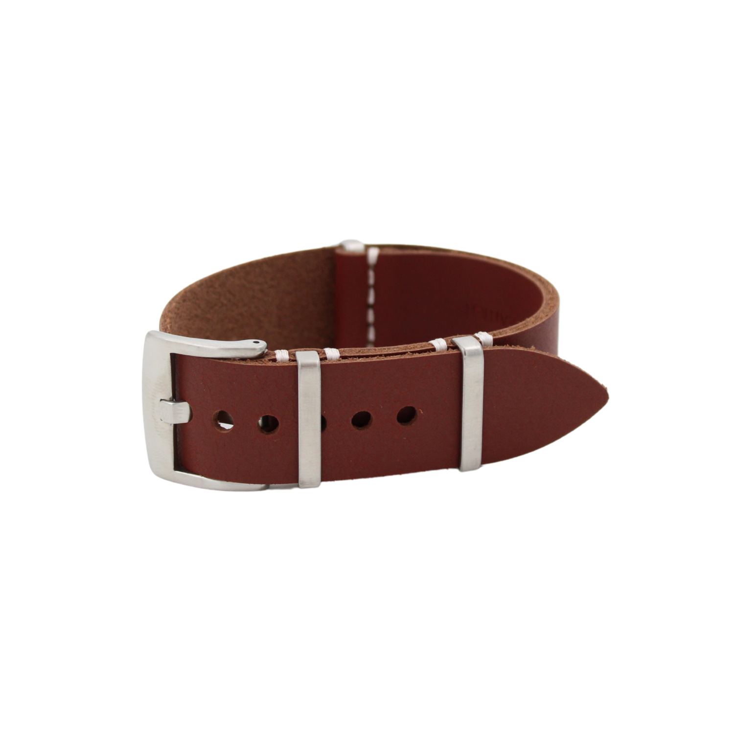 Nato strap in leather dark brown