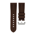 Horus 24mm rubber strap - Brown with silver buckle