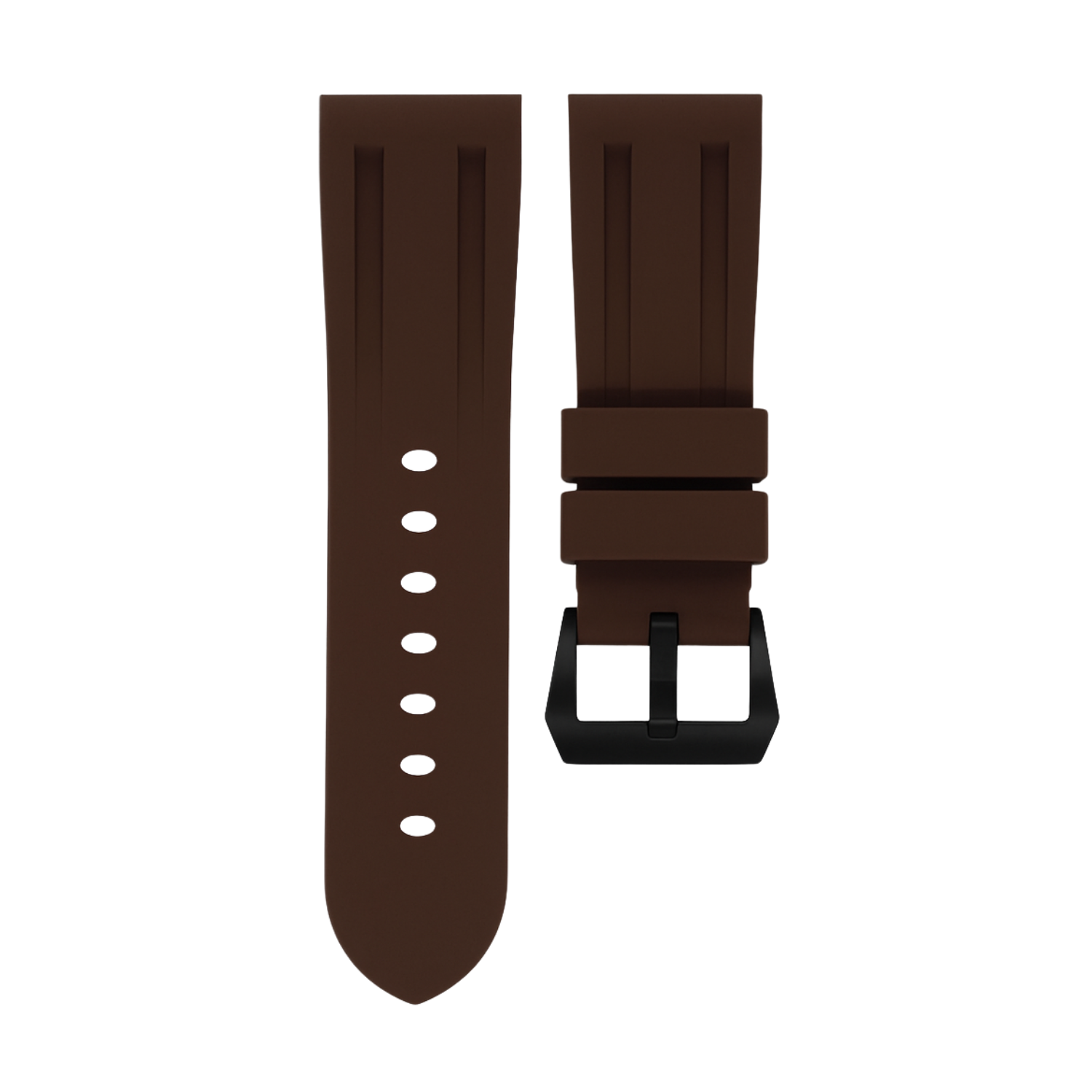 Horus 24mm rubber strap - Brown with black buckle