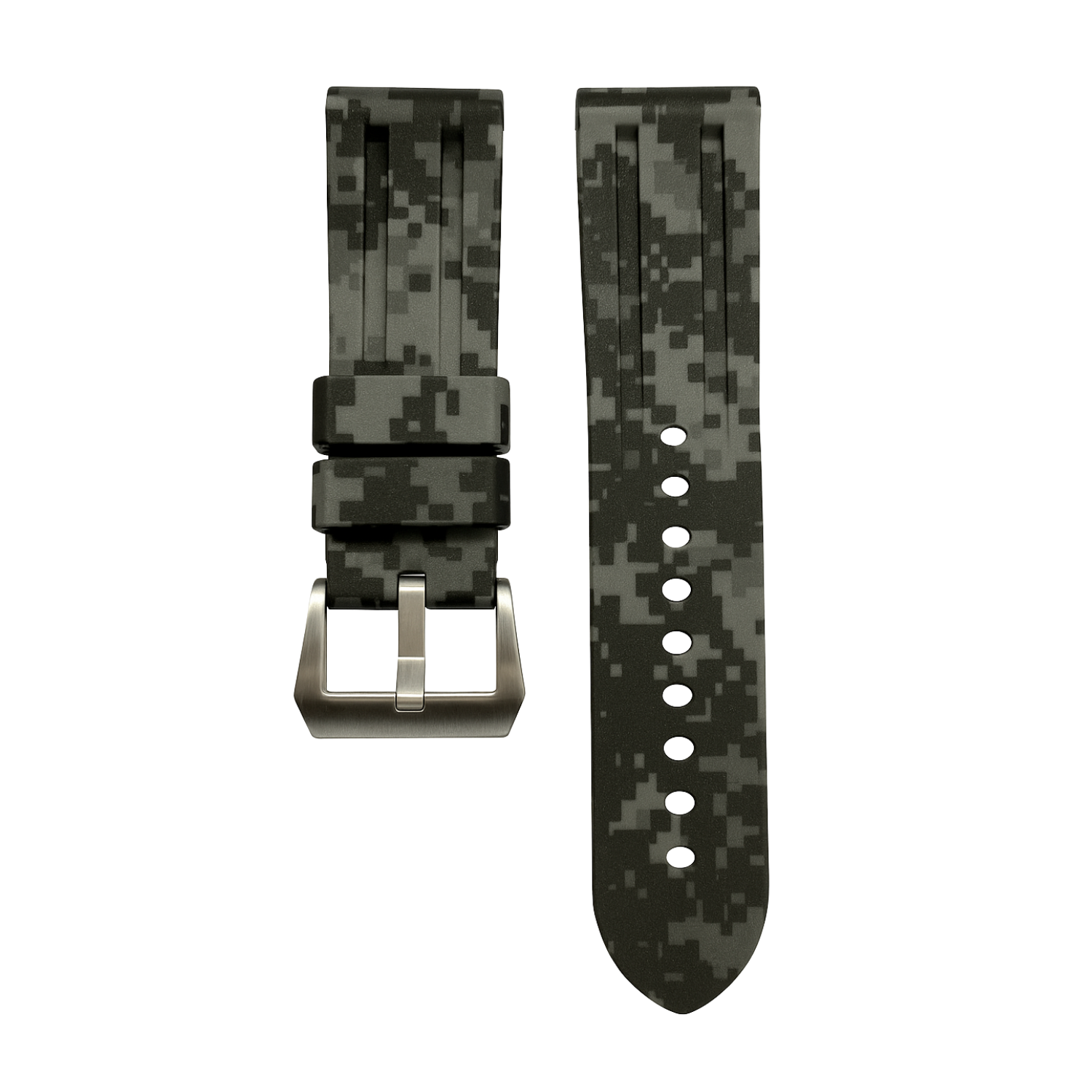 Horus 24mm rubber strap - Dark grey digital camouflage