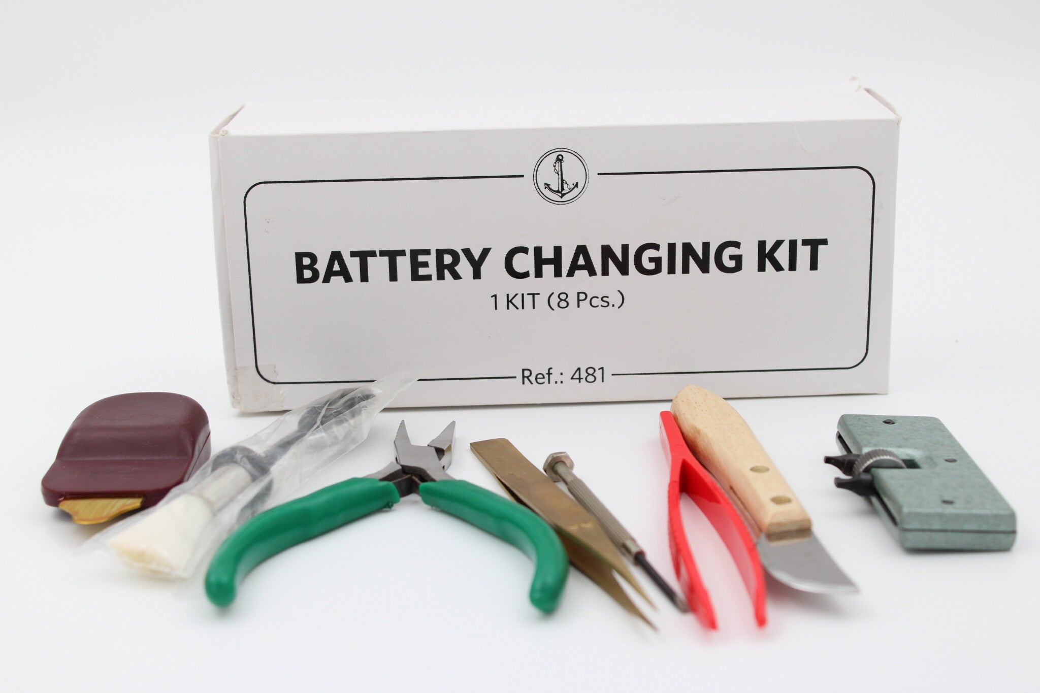 Tool kit for changing watch battery