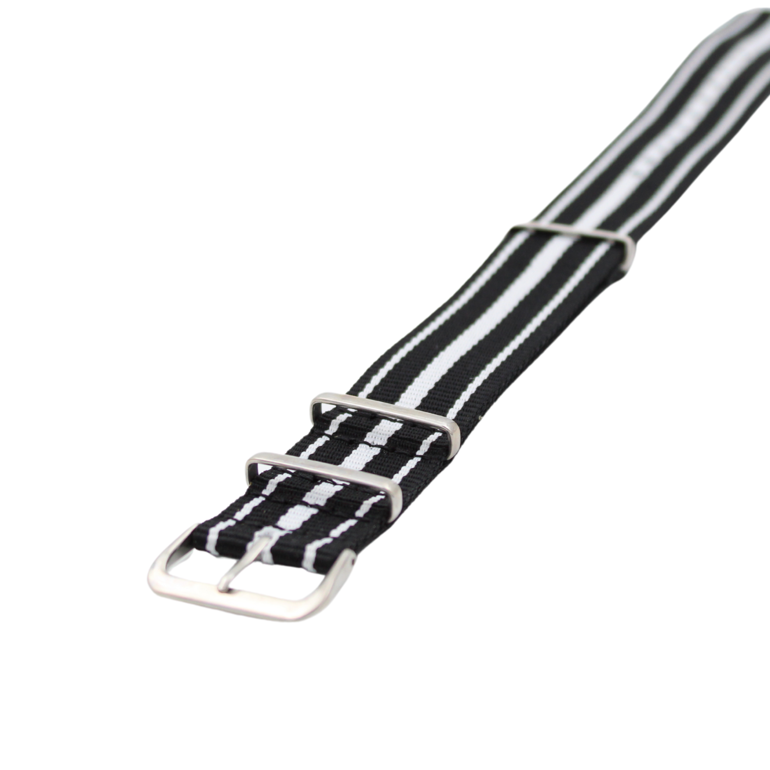 NATO Strap Pewter - Black/white