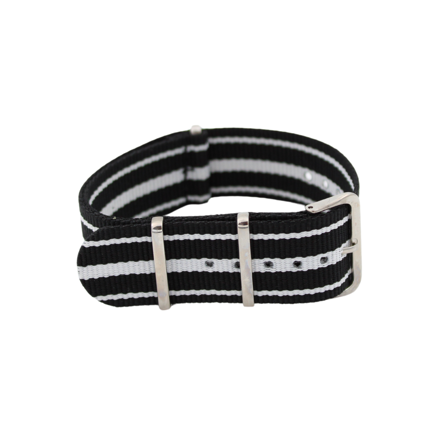 NATO Strap Pewter - Black/white