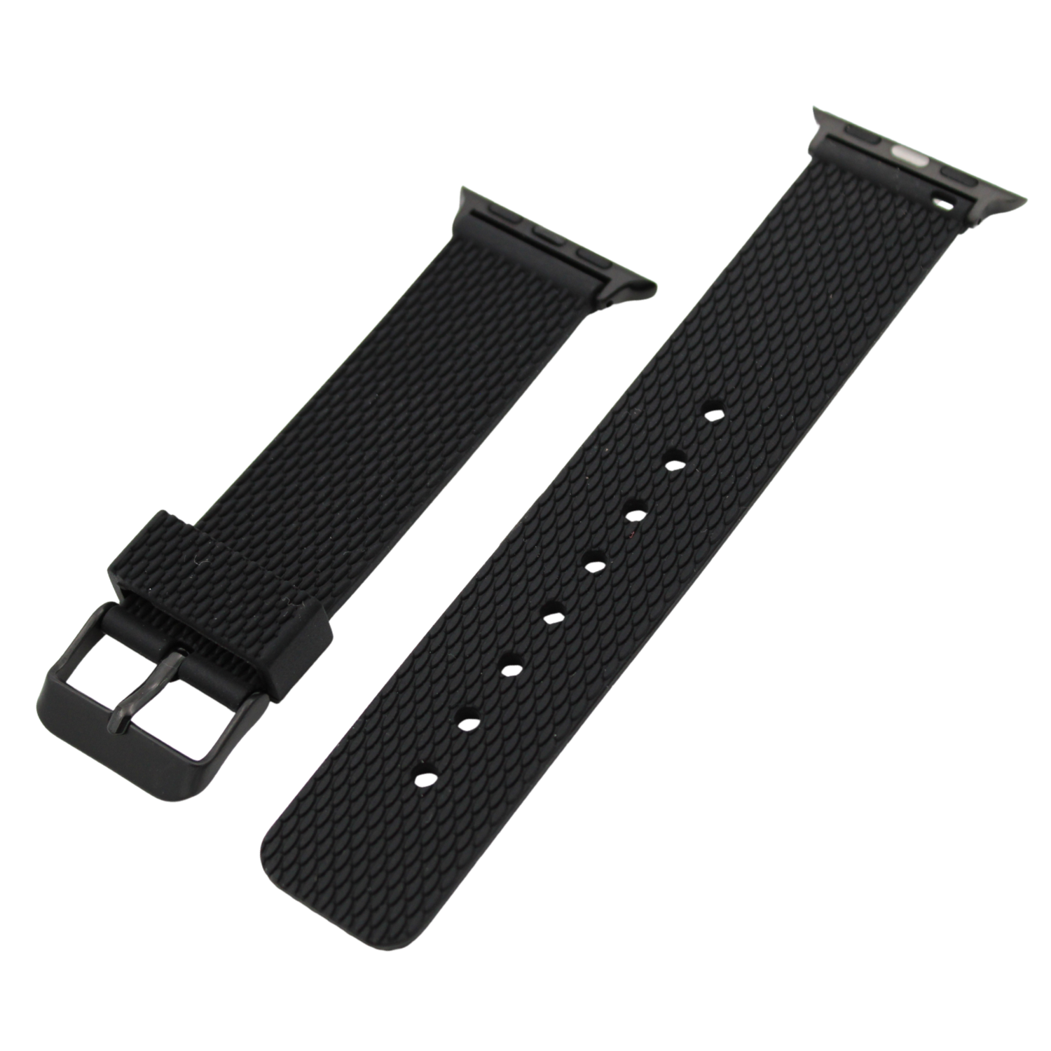 Apple Watch Rubber Strap - Black with Black Buckle