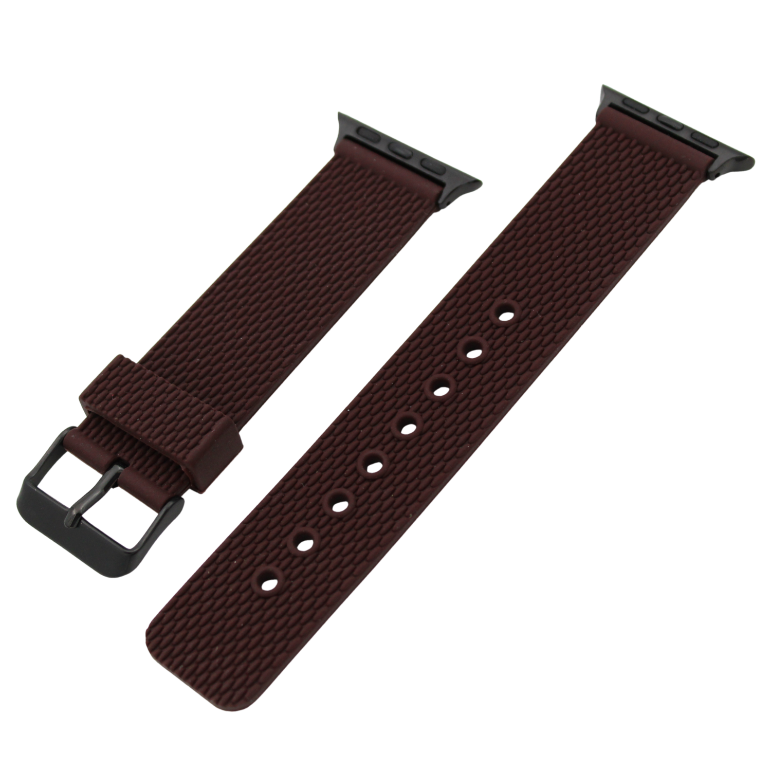 Apple Watch Rubber Strap - Brown with Black Buckle