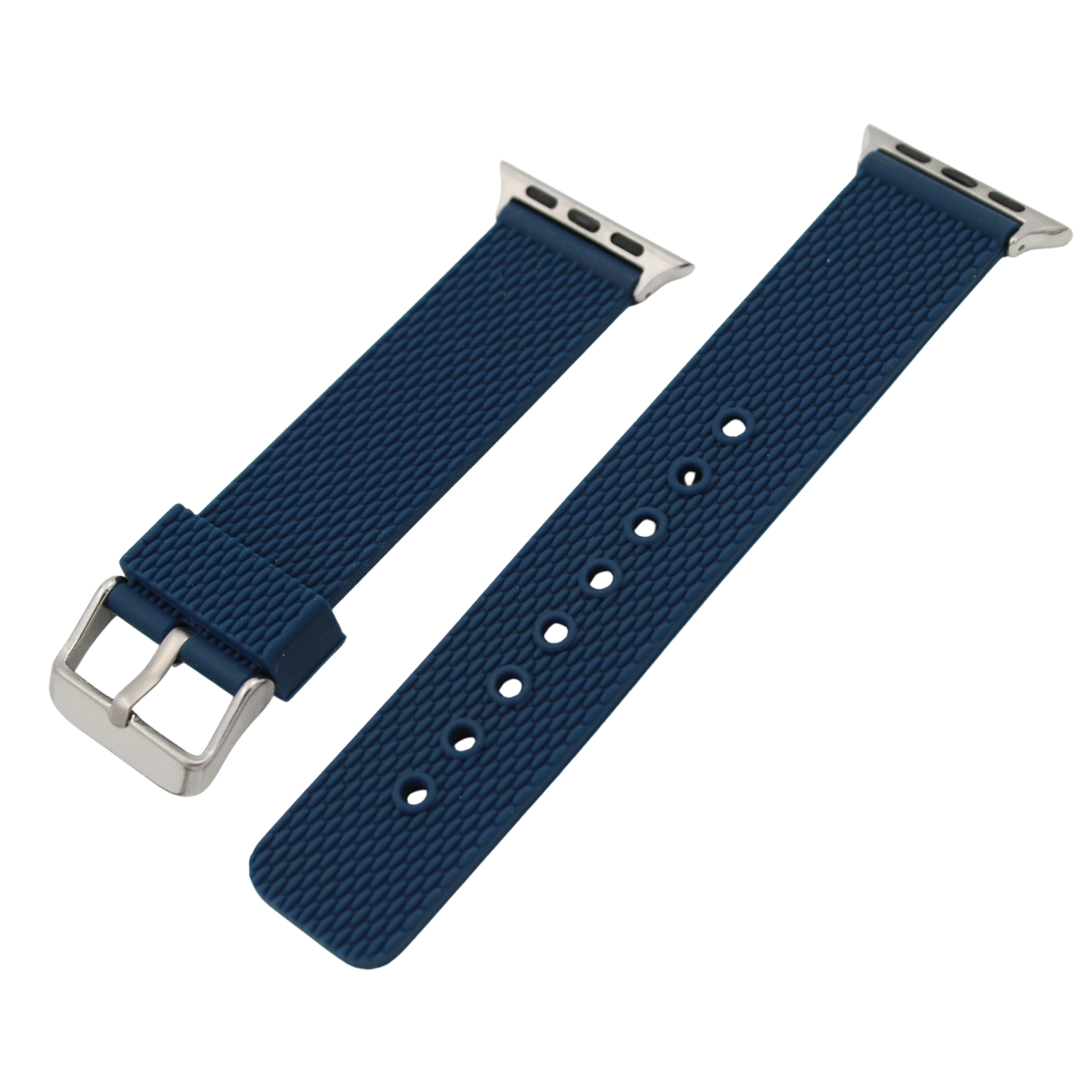 Apple Watch Rubber Strap - Dark Blue with Silver Buckle