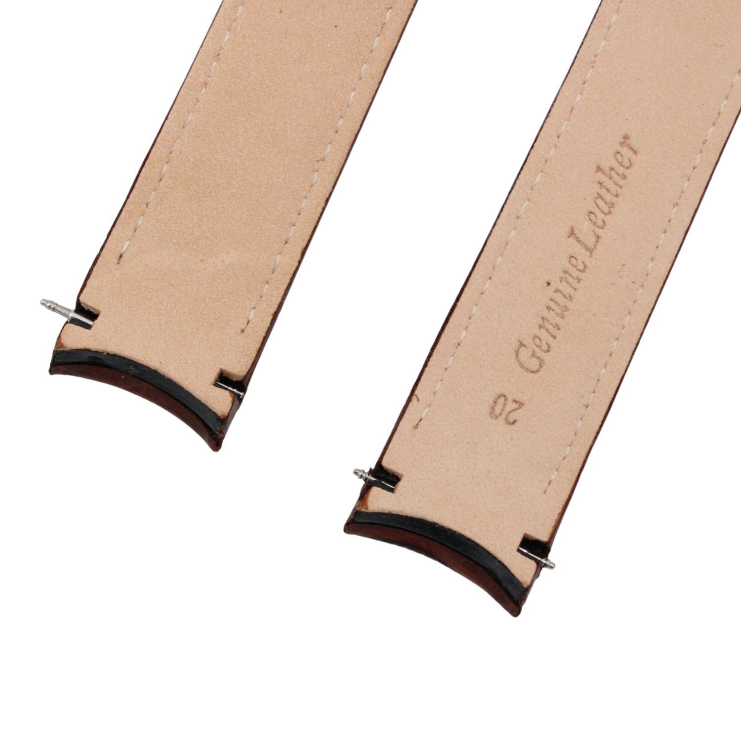 Verona Croco - Curved Brown leather strap with alligator print