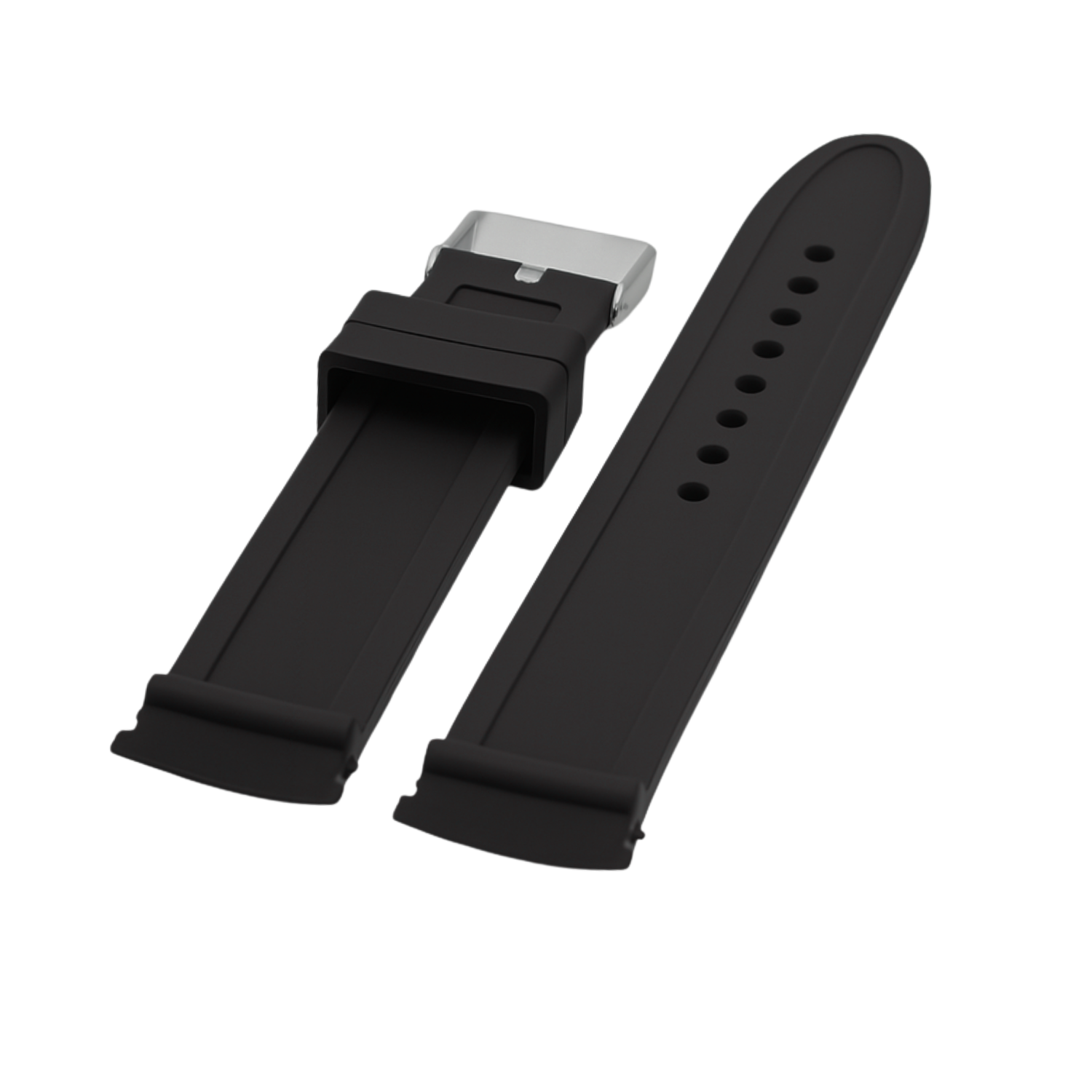 Curved Rubber Strap Black