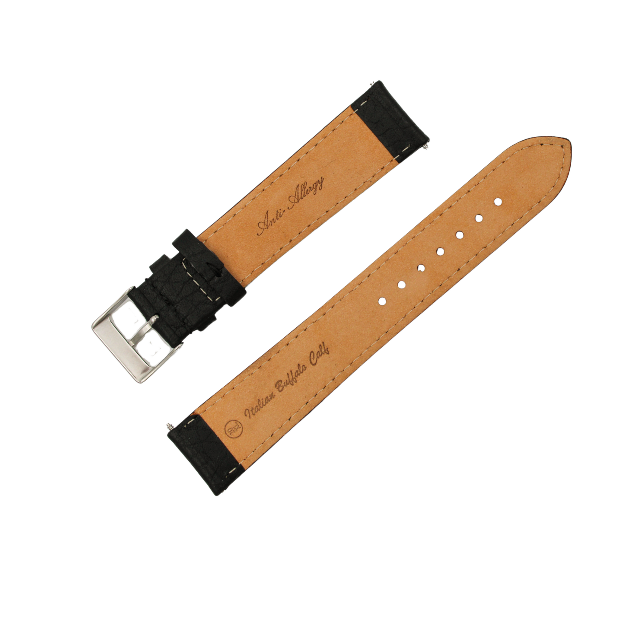 Sicilia classic Black leather strap XL