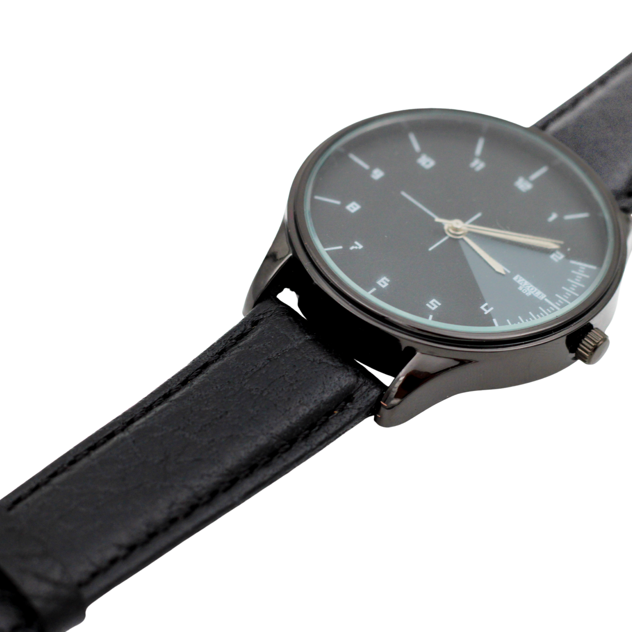 Sicilia classic Black leather strap XL