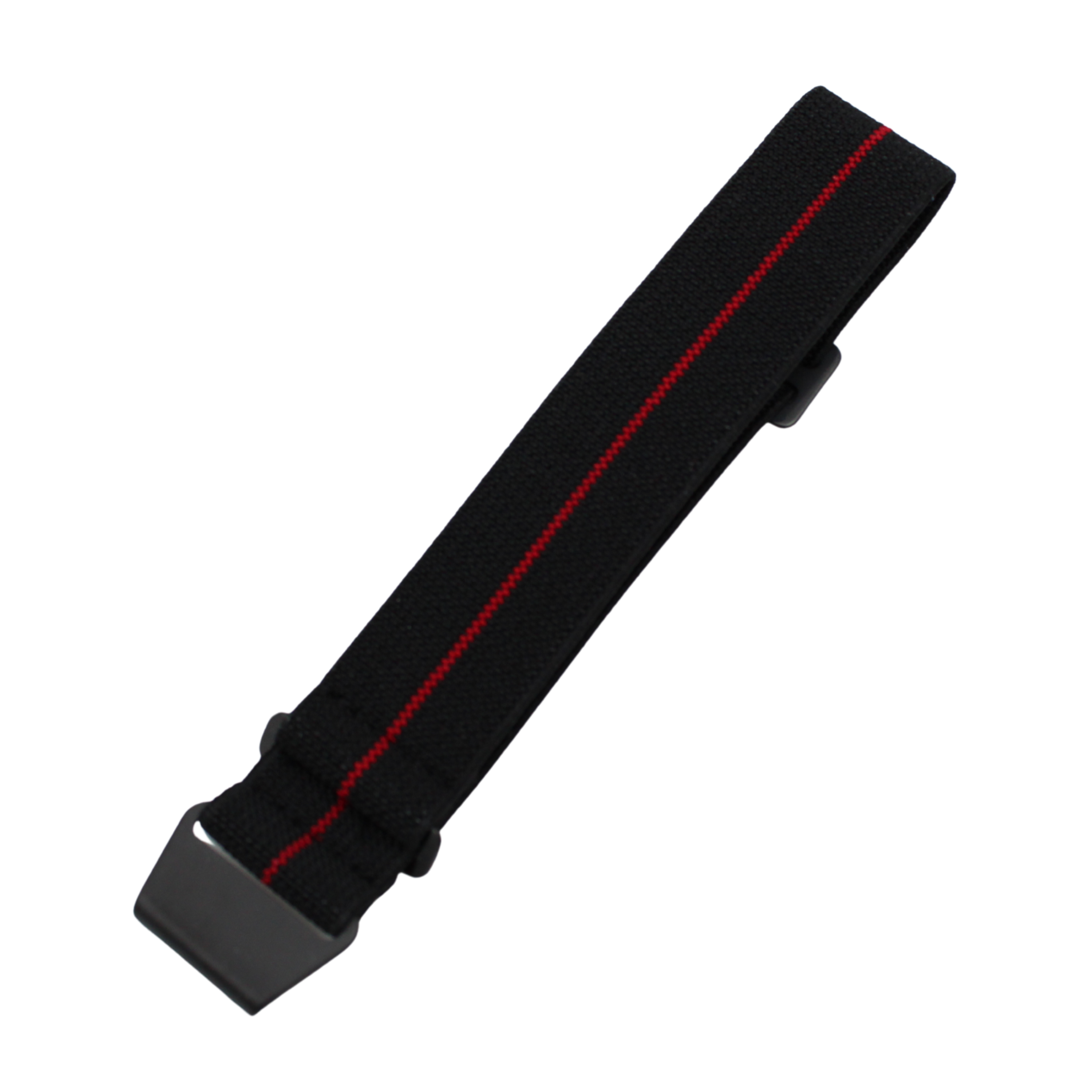 Schwarzer Fallschirmgurt mit rotem Streifen – schwarze Schnalle