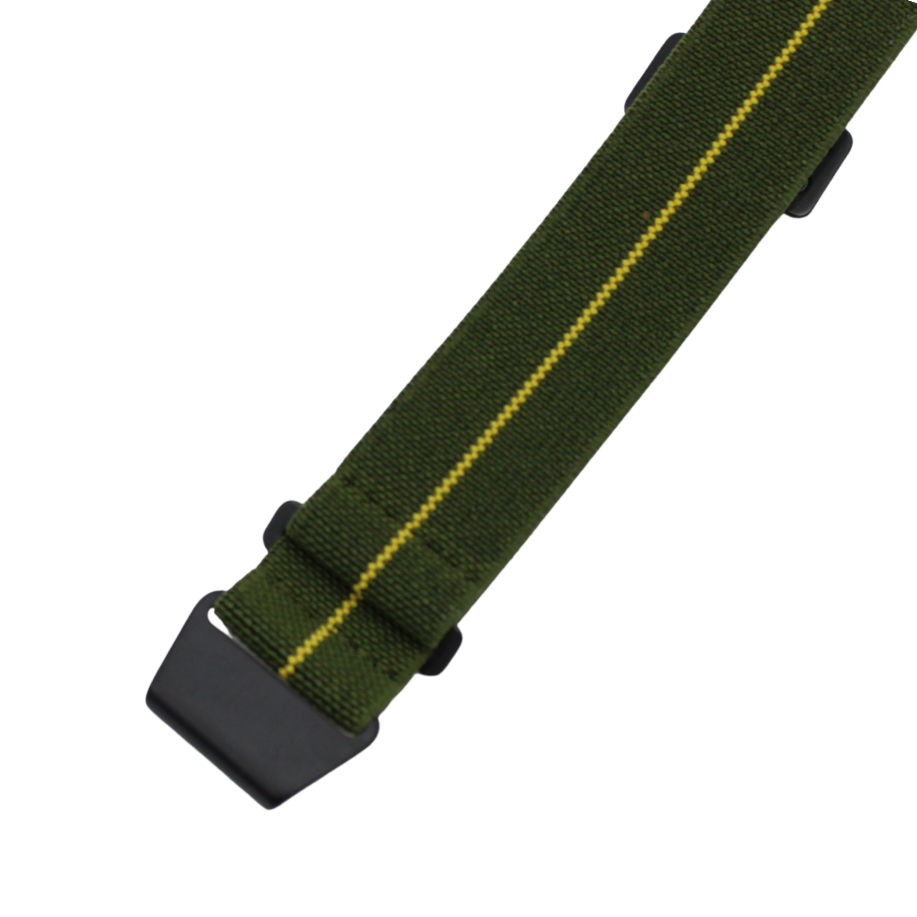 Grønn med gul stripe parachute reim - Svart spenne