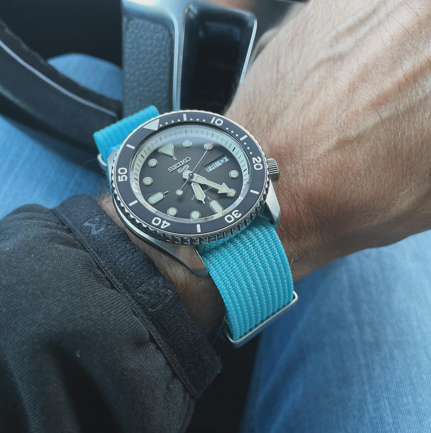 Ribbed Nato Strap Light blue