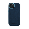 PROTARA Alcantara iPhone 15 Hülle – Ozeanblau