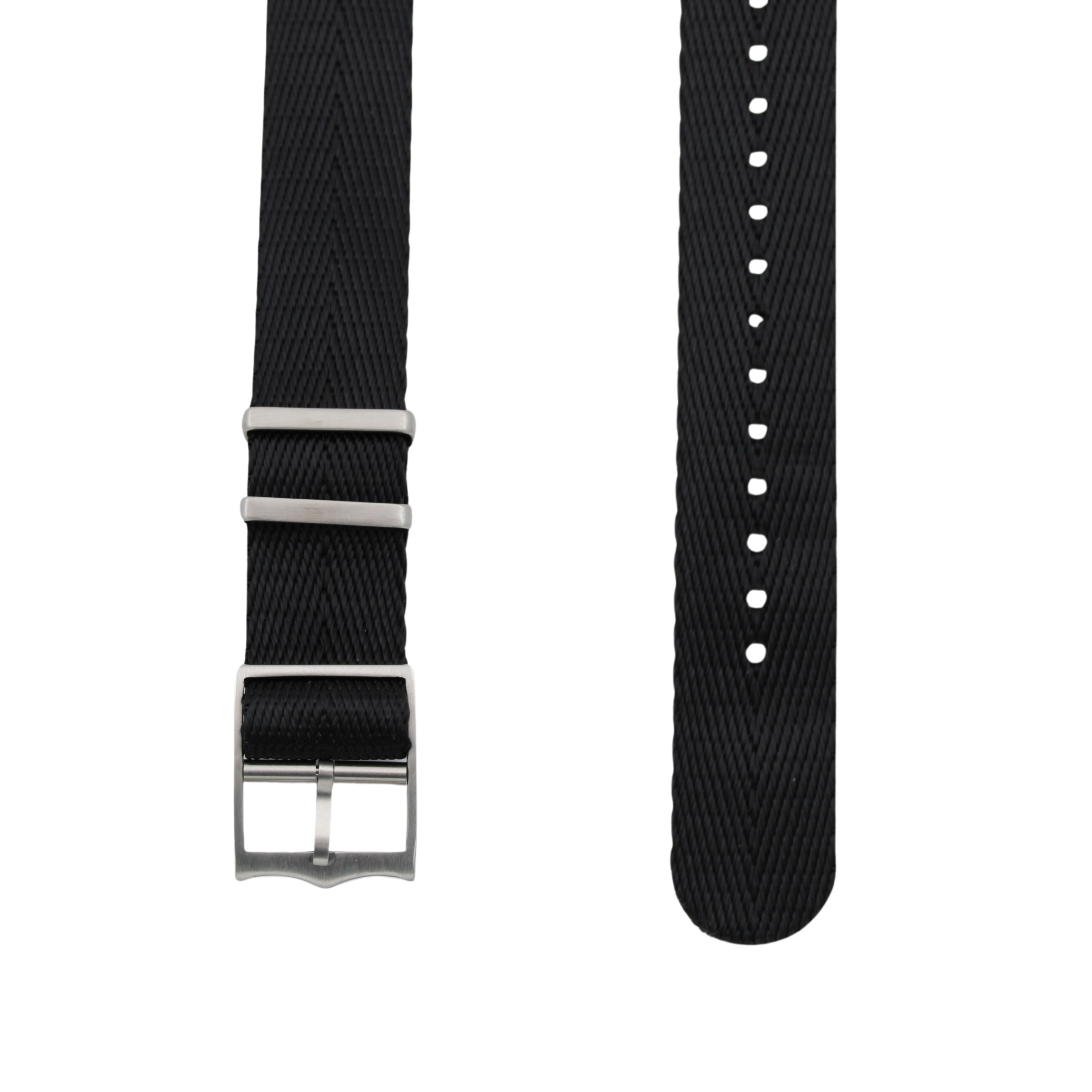 NATO-Gürtel mit Fischgrätmuster – Schwarz