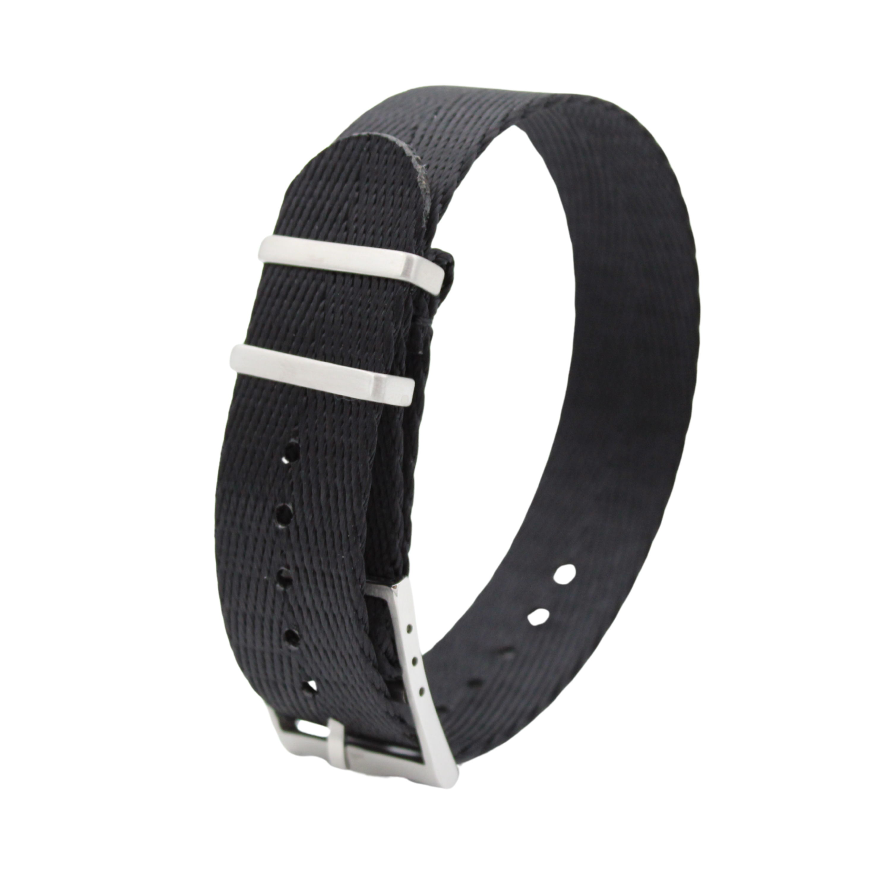 NATO-Gürtel mit Fischgrätmuster – Schwarz